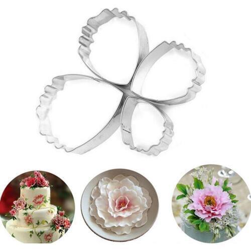 Peony Flower Decorating Stainess Steel Cake Mold for Wedding Cake Decoration Petal Veiner Molds Fondant Sugarcraft Tools