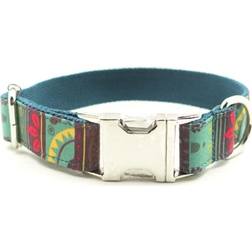 Customized Printed Pet Collar Nylon Dog Collars for Small Medium Large Dogs Cat Optional Neck Strap Adiustable 5 Size XS-XL