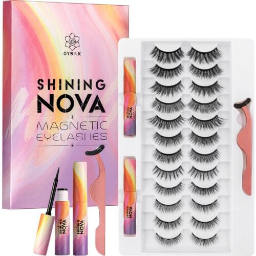 ISEEN Magnetic Eyelashes 3D Mink Eyelashes Magnetic Eyeliner Tweezers Set Natural False Lashes Makeup Extension Faux Cils