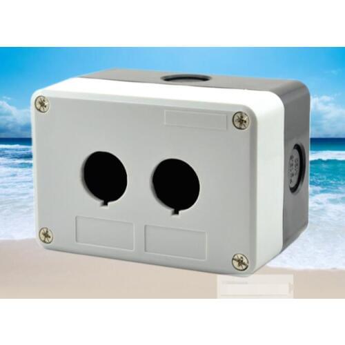 Button indicator lamp, waterproof box, emergency stop button, control box, 2 double holes white and black