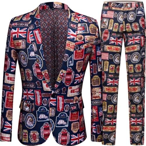 Mens Printed Suit Fashion Printed Mens Blazers New 2019 plus USA size Suit Jackets