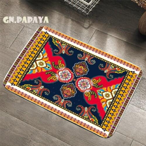 Retro indian mandalas Carpet bohemian Bathroom Floor Mats Toilet Rugs Kitchen Area Rug Art mandala Pad Absorbent Front Door Mat