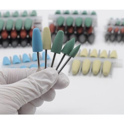 Lab Item SILICONE Rubber Polishers Diamond Polishing Burs 2.35mm For Dental