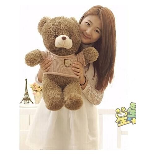Stuffed animal 60cm khaki cloth brown Teddy bear plush toy soft doll gift w2894