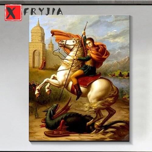 5D diy Round Diamond Painting Cross Stitch Kits Full Diamonds Embroidery George Icons Home Decor Mosaic Pictures Of Rhinestone