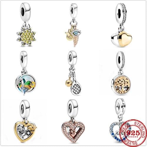 Genuine 925 Sterling Silver Beads Charm Feather Spirituality Dangle Beach family Fit Original Pandora Bracelet Charm Jewelry Gif
