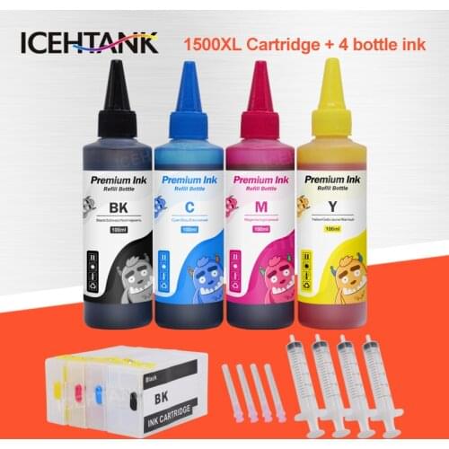 ICEHTANK PGI-1500XL Ink Cartridge + 4×100ml Bottle Ink Compatible For Canon PGI 1500 MAXIFY MB2050 MB2150 MB2350 MB2750 Printers