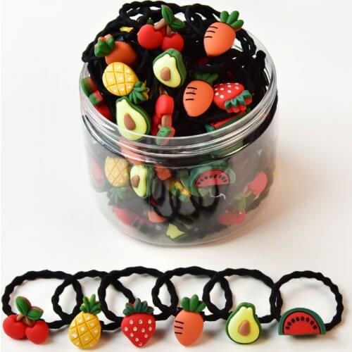 20/30 Pcs/box Children Cute Candy Cartoon Fresh Fruit Elastic Hair Bands Baby Girls Lovely Rubber Bands Kids Hair Accessories