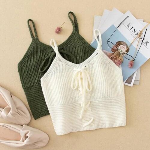 Sexy V Neck Polyester Sleeveless Crop Length Tank Tops DLDD196