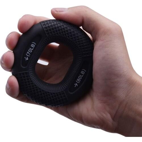 Silicone 20-80LB Gripping Ring Adjustable Hand Grip Finger Forearm Trainer Carpal Expander Muscle Workout Exercise Gym Fitness