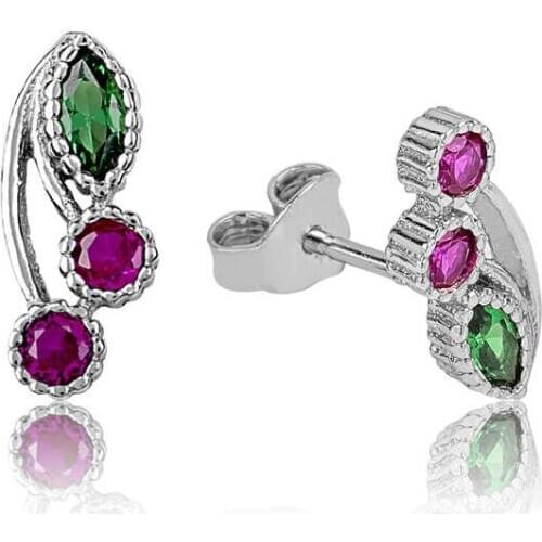 Silverlina Silver Cherry Studded Earrings