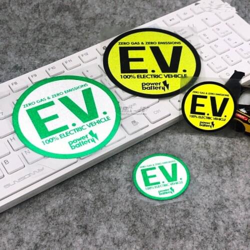 Car Styling Sticker Funny Zero Gas Emissions 100% Electric Energy Vehicle Auto Reflective Decals Environmental Protection