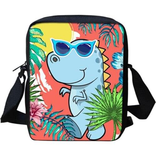 HaoYun Fashion Womens Messenger Bags Cartoon Dinosaur Design 3D Prints Dinosaur Cross Body Bag Girls Mini Flaps Purse Bags