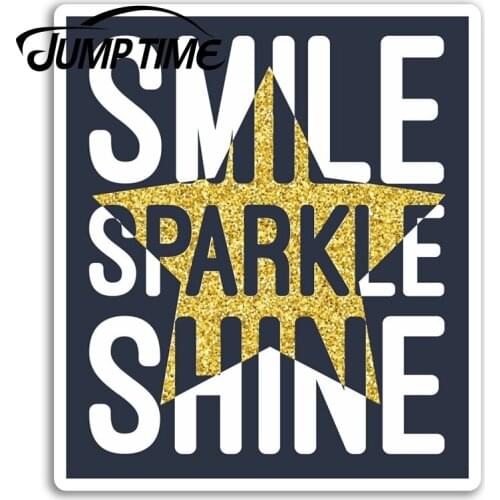 Jump Time Gold Star Vinyl Stickers Sparkle Positive Quote Sticker Laptop Waterproof Car Decal Window Bumper Auto Accessories