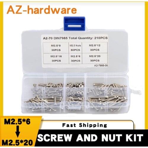 304 stainless steel Cross Round Head Screw ,Nut Combination Suit Cross Round Head Screw M2.5 Assortment Kit Repair Tools Set