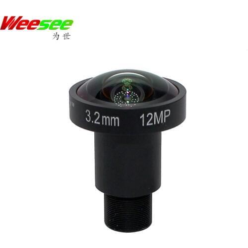 WS 12Megapixel (4K Lens) Fixed M12 Lens 3.2mm Fisheye lens 160 Degree For 4K IP CCTV camera or 4K Sport Action DV