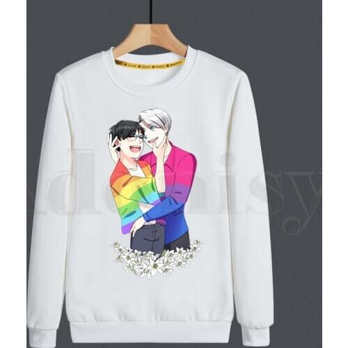 Yuri on Ice Anime YURI!!! on ICE Figure Skating Hoodies Sweatshirt Print Trend Mens Clothes Hip-Hop Male Crewneck Hoodies Men