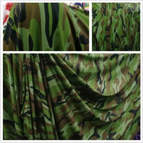 Green Camouflage Printed 4 Side Stretch Swimwear Spandex Latin Dance Knitted Fabric DIY Sewing Stage Gymnastic Leotart Sportwear