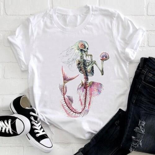 Women Clothing Skulls Funny 90s Clothing Printing Cute Short Sleeve Summer Clothes Print Tshirt Female Tee Top Graphic T-shirt