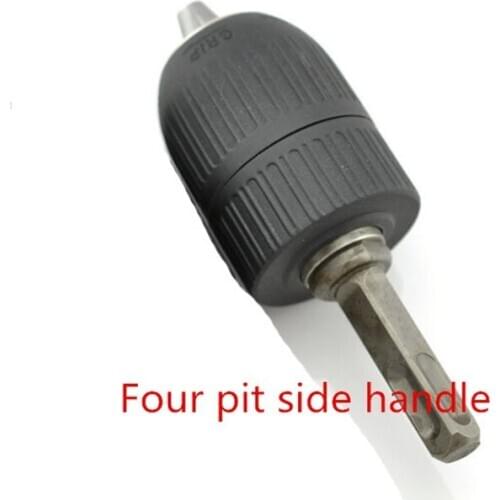1PC 2-13mm HSS Keyless Impact Drill Bit Chuck Hand Tool With Lock And SDS Adaptor Two pits two grooves / Four pit side handle