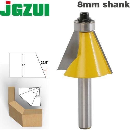 1pc 8mm Shank 22.5 Degree Chamfer & Bevel Edging Router Bit woodworking cutter woodworking bits