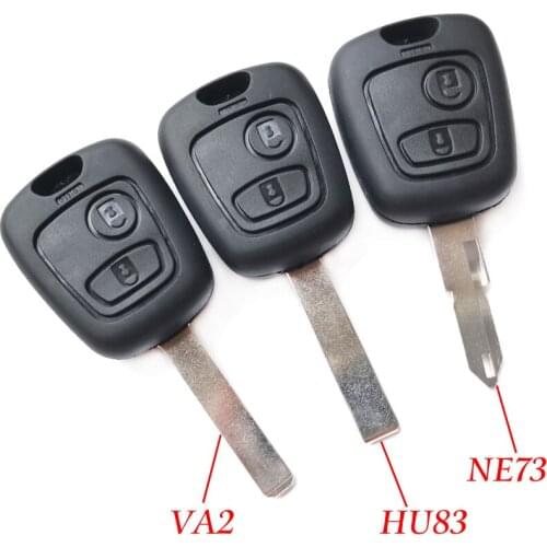 2 Buttons Car Key Shell For Peugeot 106 107 206 207 306 307 406 407 106 206 306 406 D05 Replaceable Remote Key Blank Fob Case