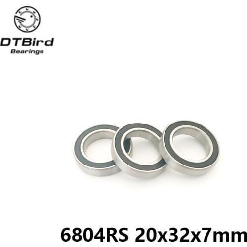 2Pcs 6804-2RS 6804RS 6804rs 6804 rs Deep Groove Ball Bearings 20 x 32 x 7mm Free shipping High Quality