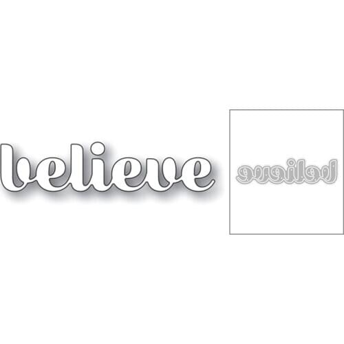 2020 New English Sentiment Words Believe Metal Cutting Dies For DIY Cut Paper Craft Making Greeting Card Scrapbooking NO Stamps