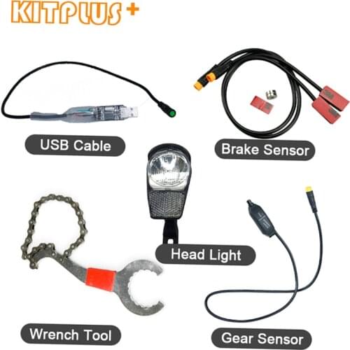 BAFANG BBS Motor Accessories Parts Gear Shift Sensor/ Hydraulic Brake Sensor/ 6V Head Light/ USB Programming Cable/ Wrench Tool
