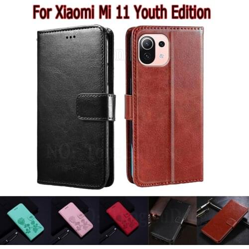 Case For Xiaomi Mi 11 Youth Edition YE Cover Flip Wallet Stand Leather Book Funda Xiami Mi 11 YE Case Phone Protective Shell Bag