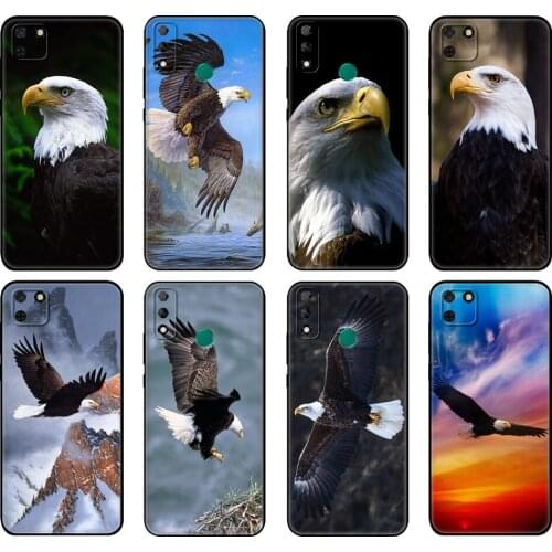 Black tpu Case For Huawei Y9S Y6S Y8S Y5P Y7P Y8P Case For Huawei Y5 lite Prime Y6 Black Eagle Fly the Sky Colorful Fashionable