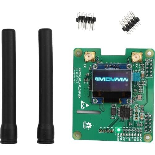 V1.3 MMDVM_HS_Dual_Hat Duplex Hotspot board + Antenna + OLED Support P25 DMR YSF NXDN For Raspberry pi