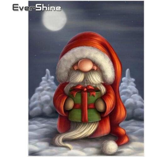EverShine Diamond Painting Christmas Full Round Santa Claus Picture Rhinestone Diamond Embroidery Christmas Decorations For Home