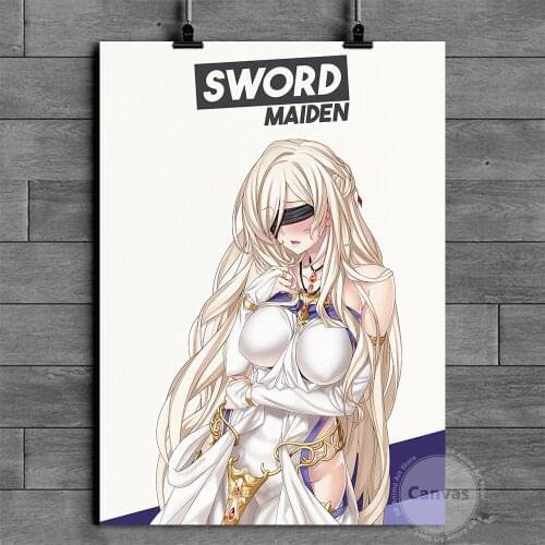 Canvas Anime Sword Maiden Pictures Home Manga Decoration Paintings Poster HD Prints Wall Art Modular Living Room