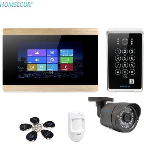 HOMSECUR 7" Wired Video Door Entry Security Intercom Electric Lock+Keys Included BC081+BM715-G
