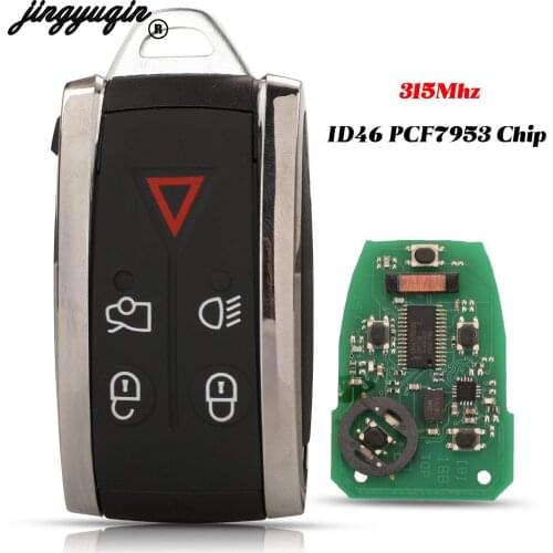 Jingyuqin 5 Buttons 315Mhz Remote Smart Car Key ID46 PCF7953 Chip KR55WK49244 Fob For Jaguar XF XJ8 XK8 XKR Replacement
