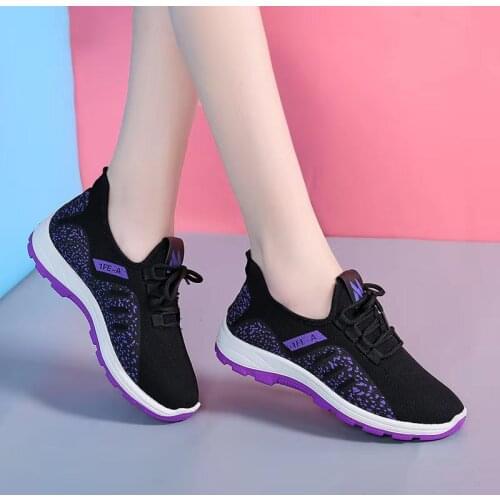 Women Casual Sport Shoes Soft Soled Fabric Shoes New Women Sneakers Air Mesh Walking Shoes Tenis Feminino All-match Loafers