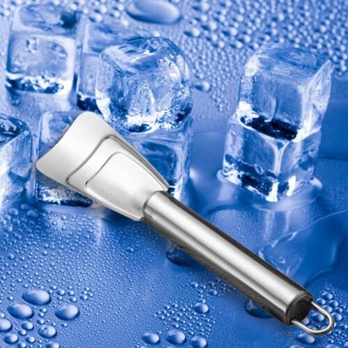 Ice Shovel Curved Design Easy Hanging Stainless Steel Sharp Fridge Ice Scraper Cleaning Tool for Refrigerator Cleaning