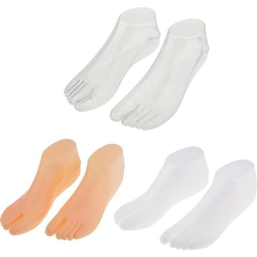1Pair Female Feet Mannequin Thong Style Foot Model for Sandal Shoe Sock Jewelries Display