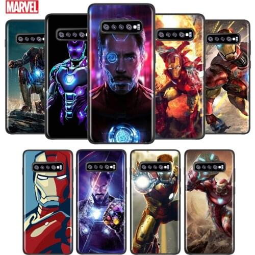 Marvel Iron Man Shockproof Cover for Samsung Galaxy S21 S20 FE Ultra Lite S10 5G S10E S9 S8 Plus Black Phone Case