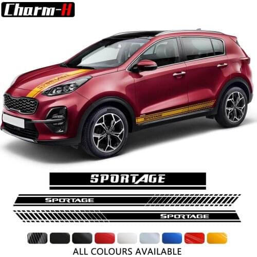 Car Styling Racing Sport Hood Decal Bonnet Body Kit Side Stripes Skirt Sticker for Kia Sportage 3 4 SL QL GT Line Accessories