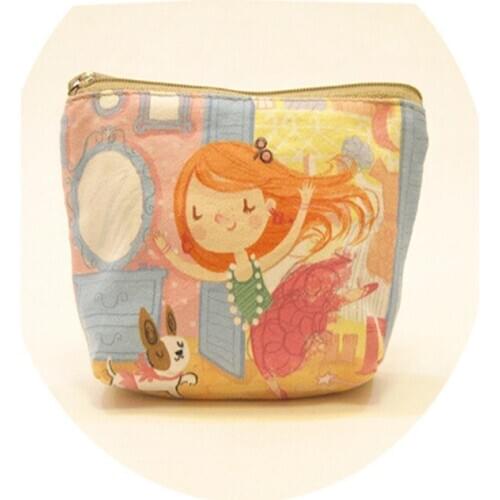 New Style Korean Version Coin Purse Cartoon Print Zipper Coin Purse Cute Small Fresh Mini Wallet Children Purse Portemonnee