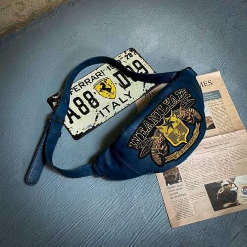 Original design Korean trend chest bag leather waist bag chest messenger bag fashion womens waist bag