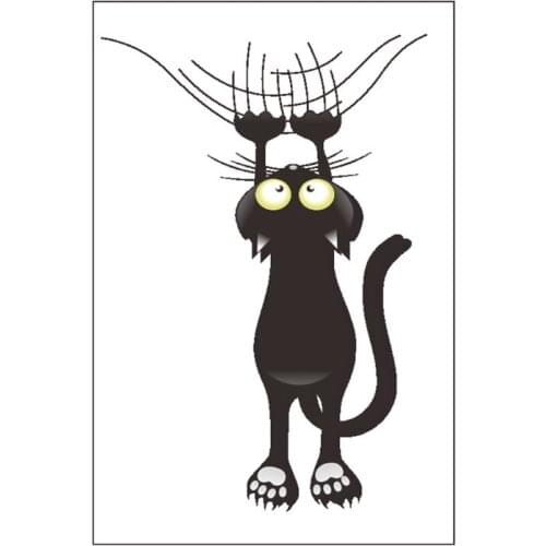 Falling Down Cat PVC Mirror Wall Sticker DIY Art Mural Waterproof Window Decals Backdrop Wallpaper Home Decoration