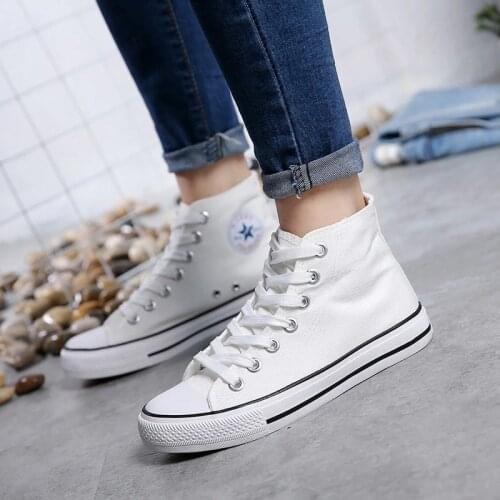 2021 spring and summer new high-top canvas shoes female students Korean version of ulzzang tide Harajuku retro wild ins board sh