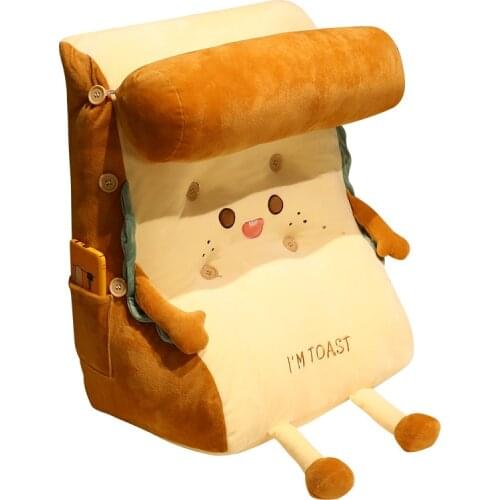 45cm Lovely Plush Creative Toast Bread Increase Triangle Pillow Soft Nice Rest Cushion For Baby Girlfriend Valentines Day Gifts