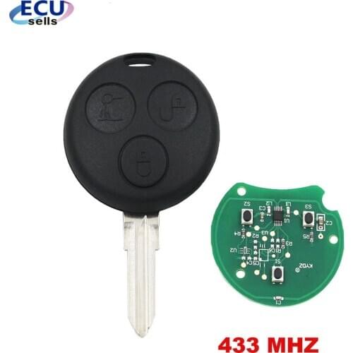 KYDZ Full Smart Key FOR MERCEDES BENZ MB Smart Fortwo Remote Fob Key 3 Button FULL KEY 433MHZ