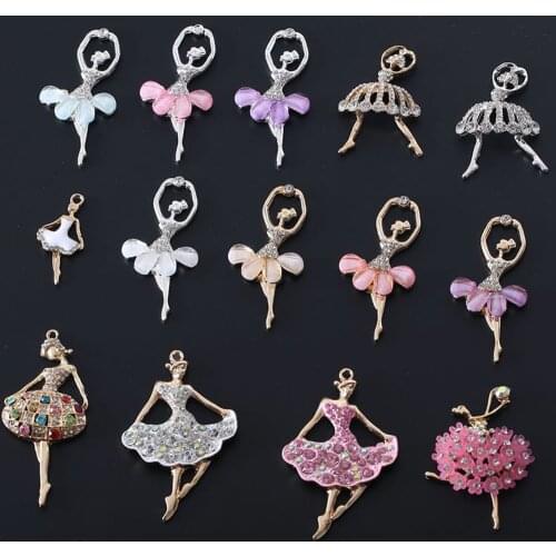 2pcs/lot Ballet Dancing Girl Rhinestones Buttons for Phone Case Decoration DIY Materials Wedding Decoration Bag Buttons