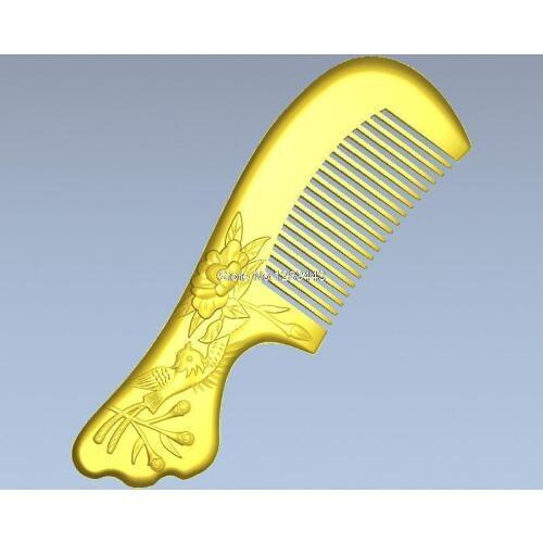 Comb with birds and flowers 3d model relief for cnc in STL file format