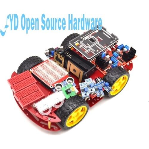 Raspberry PI 3 smart car robot wireless WiFi control video infrared obstacle avoidance car without raspberry